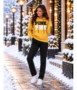 Дамски спортен комплект триконечна вата PINK- Българско производство